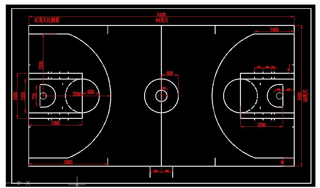 NBA籃球場地標(biāo)準(zhǔn)尺寸